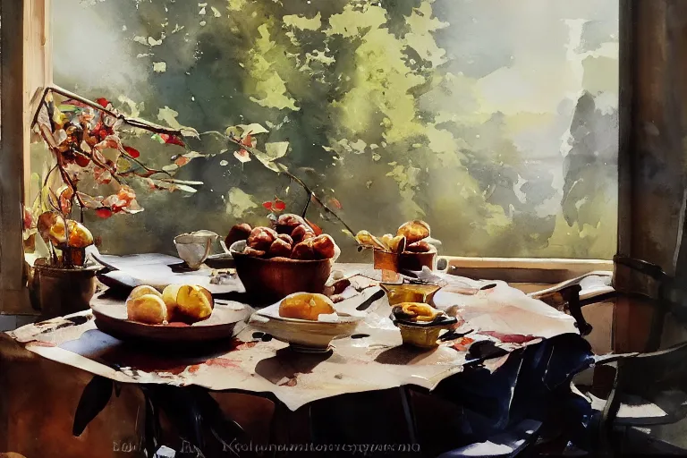 Prompt: paint brush strokes, abstract watercolor painting of closeup hazelnuts on table cloth, leaves, art by hans dahl, by jesper ejsing, art by anders zorn, wonderful masterpiece by greg rutkowski, cinematic light, american romanticism by greg manchess, creation by tyler edlin