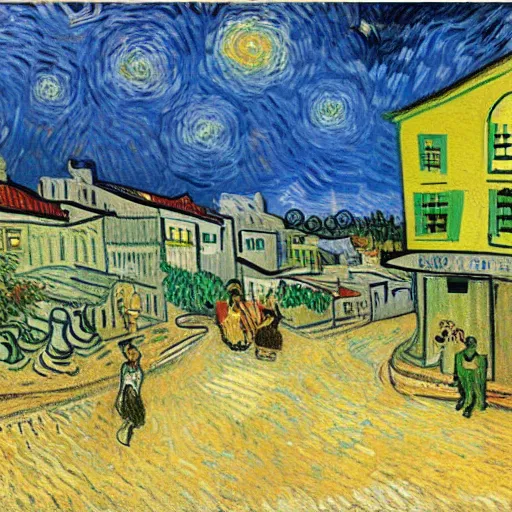 Prompt: van gogh sketch of slums of miami