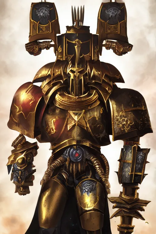 Image similar to queen portrait heros warhammer 4 0 k horus heresy fanart - the primarchs emperor by johannes helgeson animated with vfx concept artist & illustrator global illumination ray tracing hdr fanart arstation zbrush central hardmesh 8 k octane renderer comics stylized