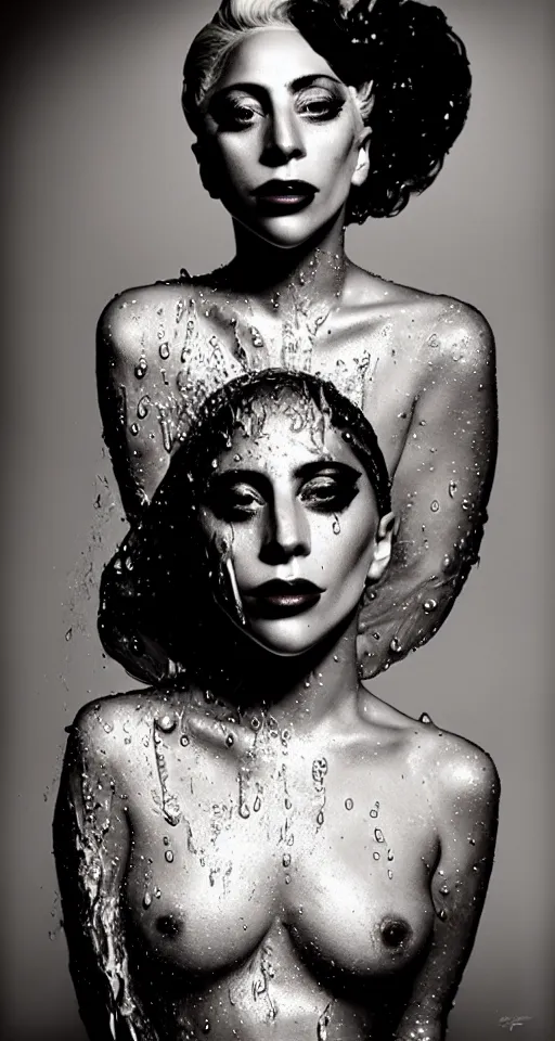 Prompt: a wet plate photograph, a portrait of Lady Gaga