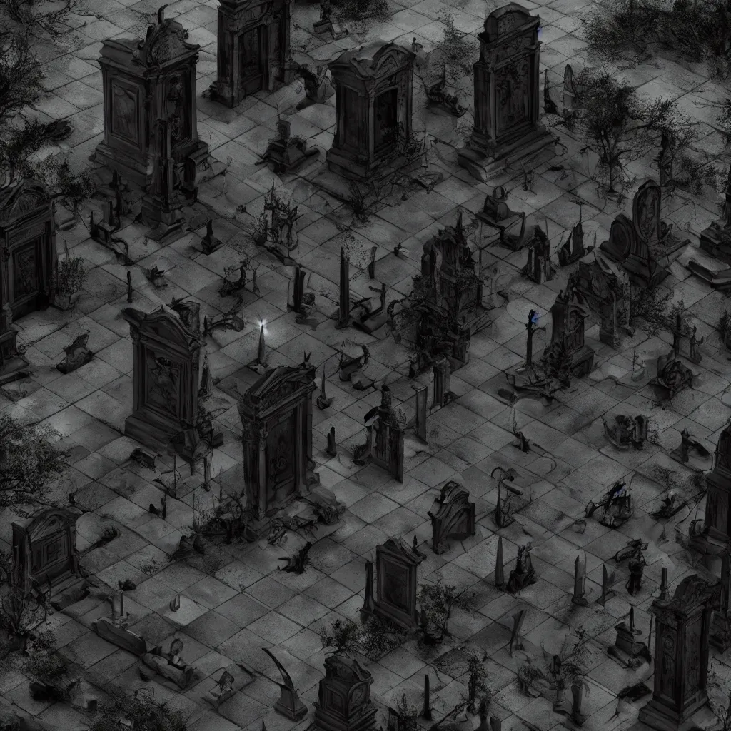 Prompt: Accultists summon a demon to the cemetery, central composition, dark and mysterious, atmospheric, cinematic, 4k, ultra detail, ultra realistic