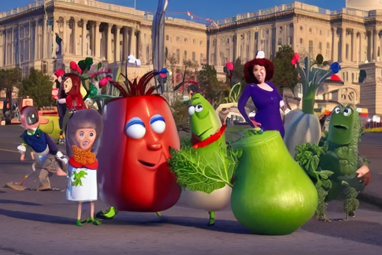 Image similar to veggie tales in the january 6th capitol riot news photo