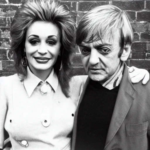 Image similar to photograph of a person with the characteristics of mark e smith and dolly parton