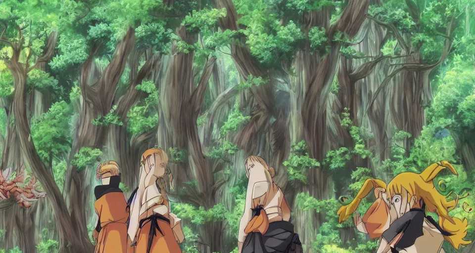 Image similar to Enchanted and magic forest, from Naruto