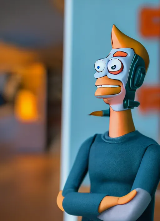 Image similar to portrait photo still of real life futurama character bender, 8 k, 8 5 mm f 1. 8