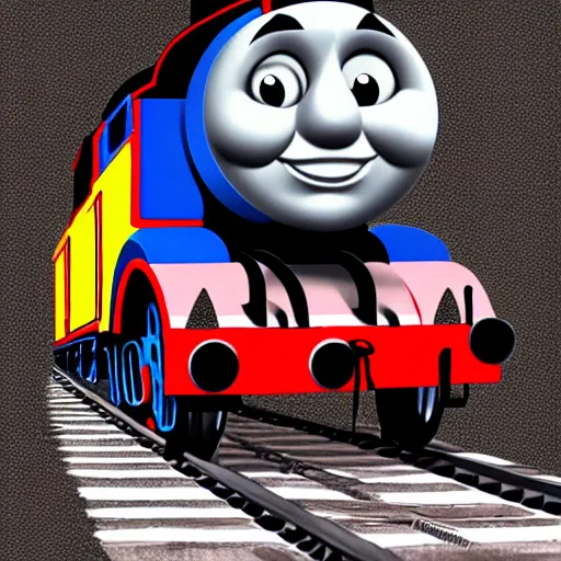 Image similar to Thomas the Tank Engine Illustration highly detailed artstation