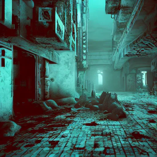 Image similar to Last days of Gaya, penned in cyan ink, post-apocalyptic, 8K, octane render, trending on artstation