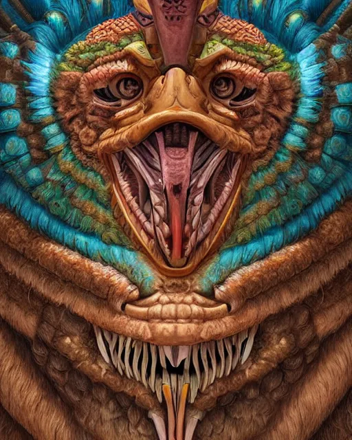Image similar to digital painting of quetzalcoatl, mayan feathered serpent god, by filipe pagliuso and justin gerard, fantasy, highly detailed, realistic, intricate, portrait, sharp focus, tarot card