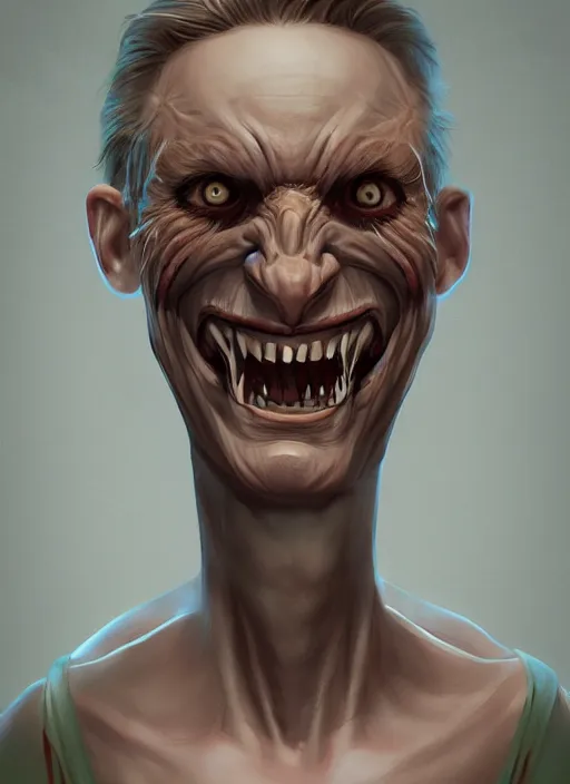 Prompt: a twisted grin, digital art, trending on artstation