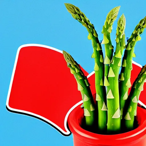 Image similar to image of an asparagus in a flowerpot driving a red tractor in outer space.