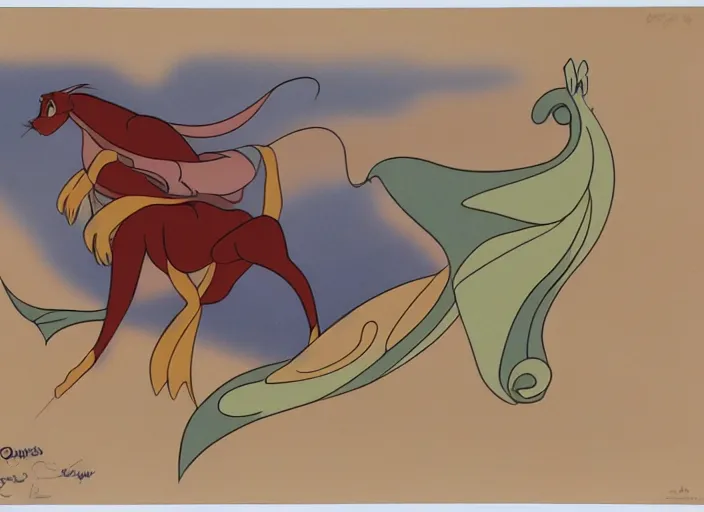 Image similar to character design original animation cel by ollie johnston in fantasia ( 1 9 4 0 ).