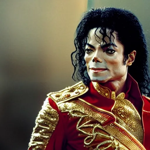 Prompt: michael jackson as king king, movie still, 8 k