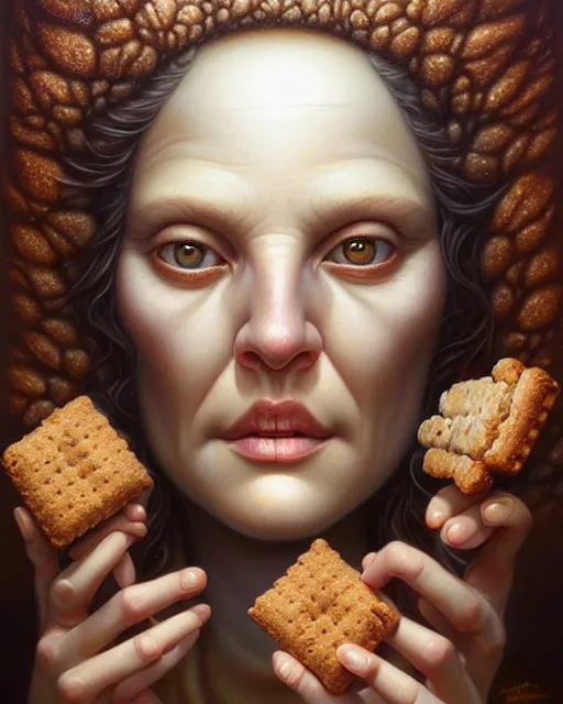 Image similar to detailed portrait of drew barrymore marshmallow chocolate graham cracker beautiful! by tomasz alen kopera and peter mohrbacher and johanna martine! and margaret keane! elegant alluring luminescent