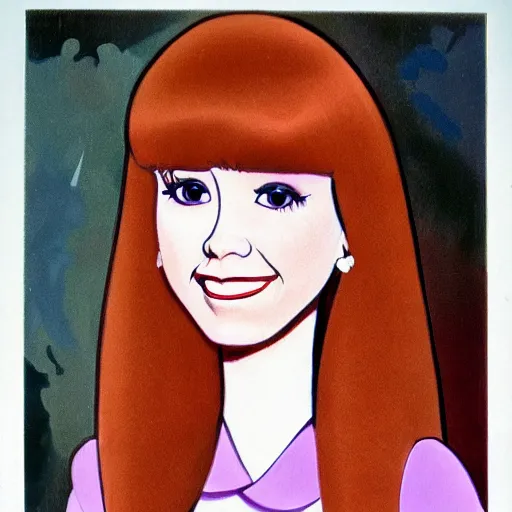 Prompt: a 1 9 8 0 walt disney's style portrait of a woman with bangs hair, artwork by davis, marc, walt disney style