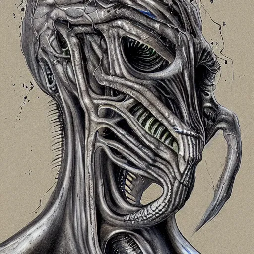 Image similar to ooze, veins, :hr giger: 👽 wet, glossy, detailed, realistic, 8k, trending on artstation