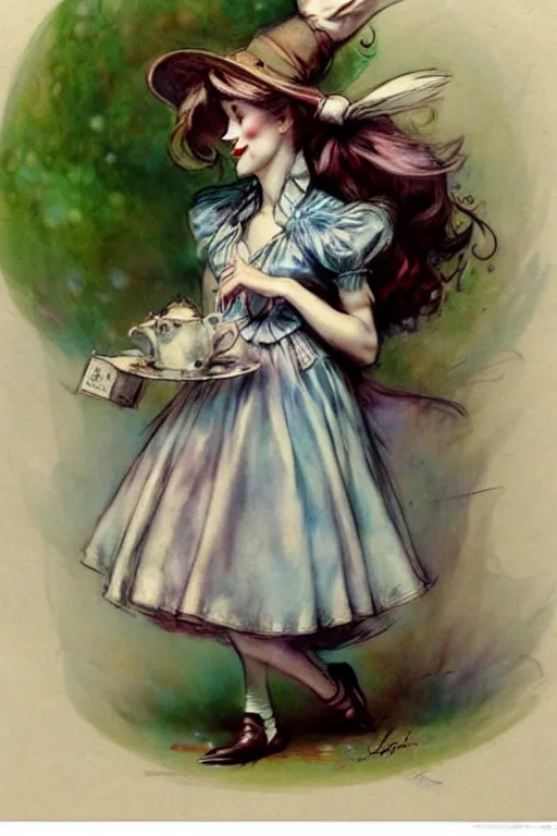 Image similar to (((((1950s alice in wonderland. muted colors.))))) by Jean-Baptiste Monge !!!!!!!!!!!!!!!!!!!!!!!!!!!