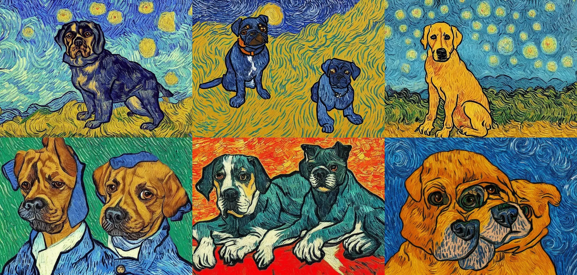 Prompt: Vincent Van Dog in the style of Van Gogh