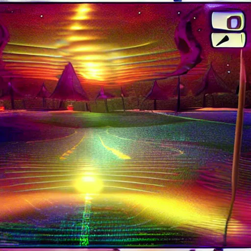 Image similar to virtual lucid dream, old computer graphics, award winning