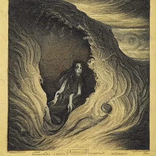 Prompt: should pale death, with treble dread, make the ocean caves our bed, god, who hear'st the surges roll, deign to save our suppliant soul