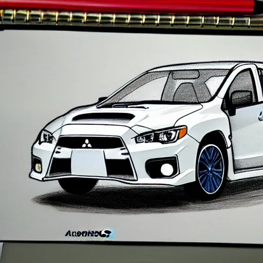 mitsubishi subaru wrx in the year 3000 sketch | Stable Diffusion | OpenArt