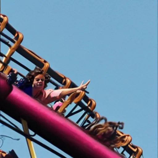 Prompt: Harry Styles on a rollercoaster