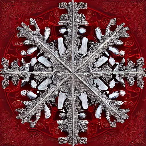 Image similar to Bloody Snowflake , hd, intricate, hyper detailed, award winning, beautiful, 8k, digital art