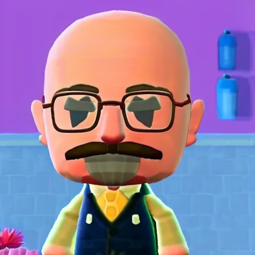 Prompt: Walter White in Animal Crossing