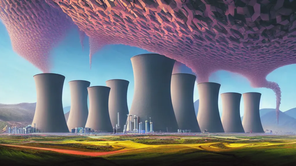 Prompt: Epic Clean Nuclear Plant emerge from the futurist utopia; by Oswaldo Moncayo and Vincent Callebaut; by Simon Stålenhag, oil on canvas; Art Direction by James Cameron; Location: Quito Ecuador 4K, 8K; Ultra-Realistic Depth Shading