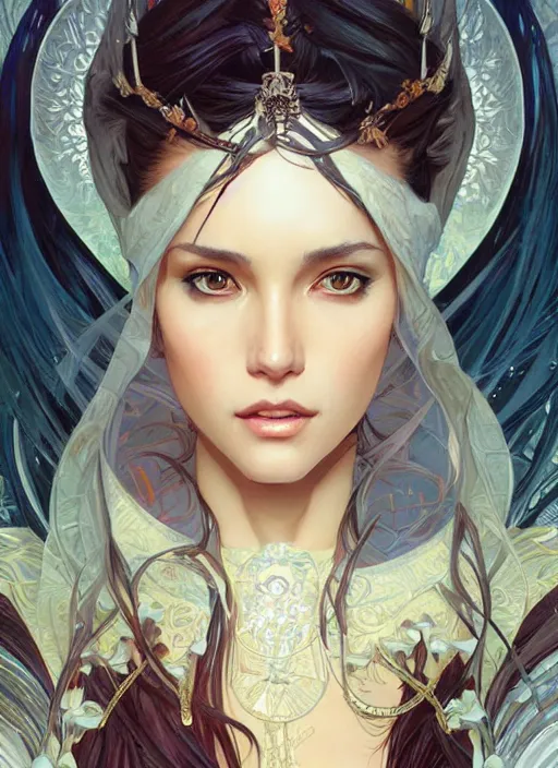 Image similar to selti as queen, incredibly detailed face, true anatomy, art by artgerm and greg rutkowski and alphonse mucha