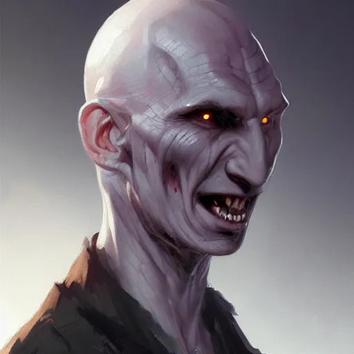 Image similar to a character with Voldemort's nostrils by Greg Rutkowski