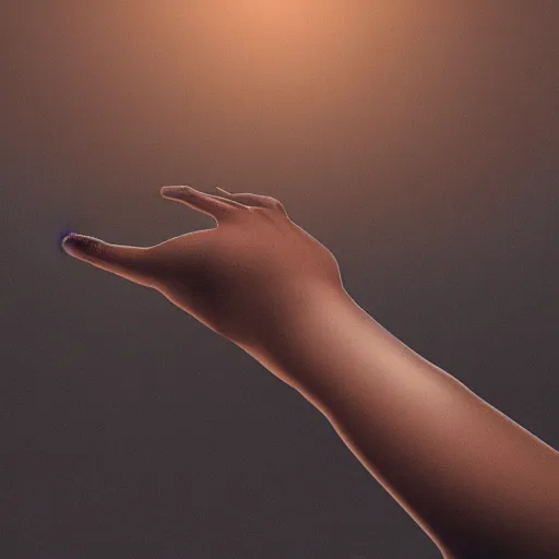 Image similar to moistcritikal extending his hand, cinematic, gloomy background, realistic, digital art, character art, 8 k