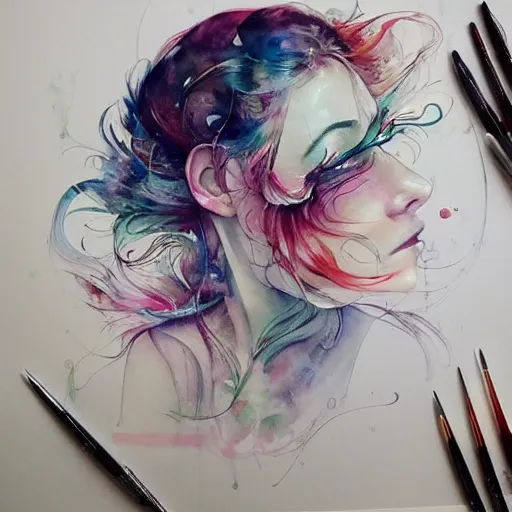 Image similar to watercolor garden by anna dittmann, by agnes cecile, by william turner