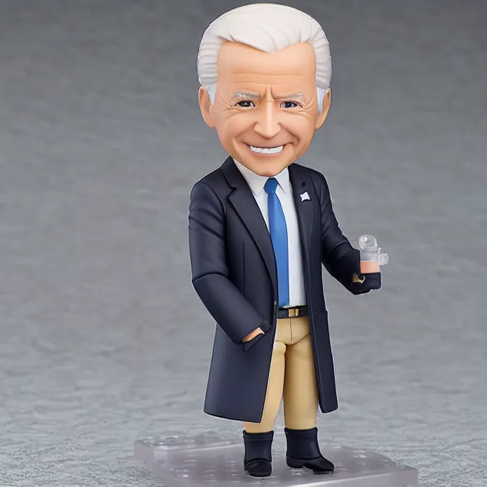 Image similar to an anime nendoroid figurine of Joe Biden, fantasy, figurine , product photo