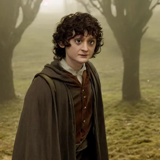 Image similar to still of frodo baggins in a harry potter movie
