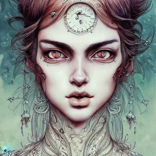 Image similar to beautiful portrait painted in aykut aydogdu style drawn by vania zouravliov and takato yamamoto, inspired by fairy tales, intricate acrylic gouache painting, high detail, sharp high detail, artstation, manga and anime