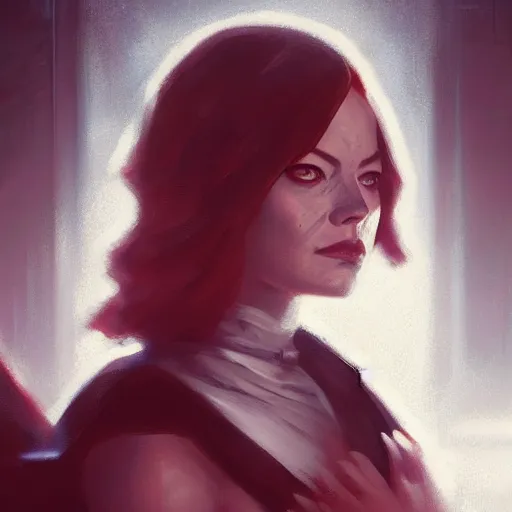 Image similar to A portrait of Emma Stone, sith, star wars art, art by greg rutkowski, matte painting, trending on artstation