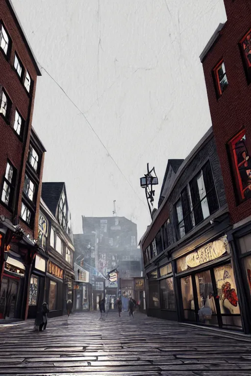 Prompt: a beautiful woodcut print of carnaby street, 8 k, frostbite 3 engine, cryengine, dof, trending on artstation, digital art, crepuscular ray, art by fossi _ images and tugboat printshop