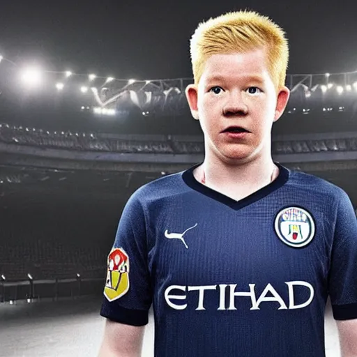 Prompt: promotional photo of kevin de bruyne in the new mister bean movie,