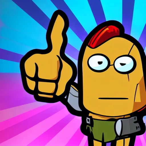 Prompt: cartoon bullet giving you a thumbs up