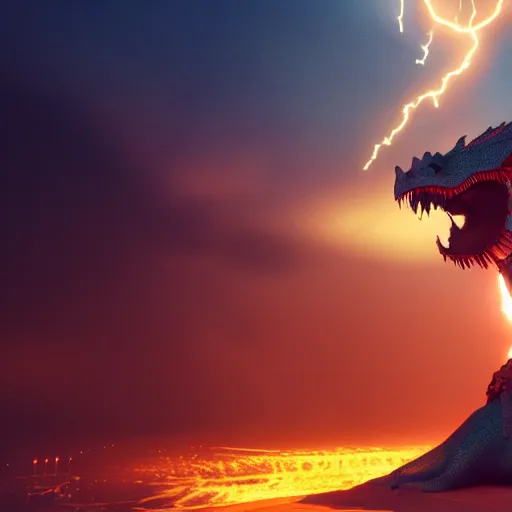 Prompt: i just saw a huge dragon that is guarding the sun, modernism, digital art, fantasy art, trending on artstation, octane render, 3 d, volumetric lightening, lossless quality