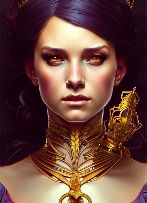 Image similar to ashley tervort as queen, incredibly detailed face, true anatomy, art by artgerm and greg rutkowski and alphonse mucha