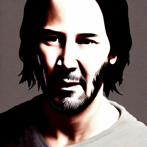 Image similar to Keanu Reeves in the style of Chuck Close