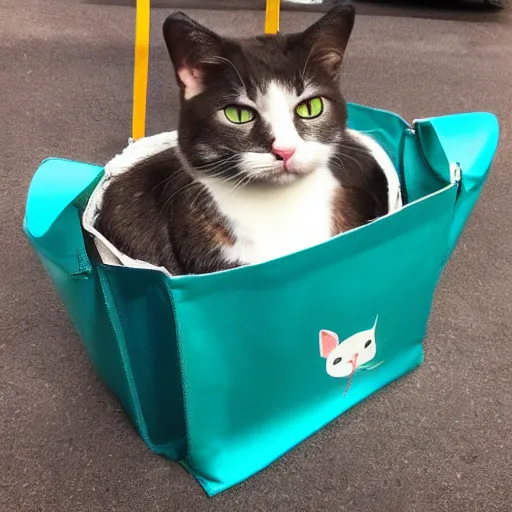 Image similar to cat in bag,