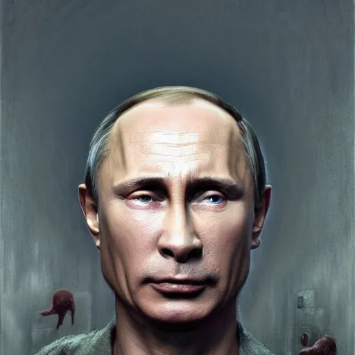 Image similar to vladimir putin, vladimir putin with pig nose, toothless mutant, horror, macabre by donato giancola and greg rutkowski and wayne barlow and zdzisław beksinski, realistic face, digital art