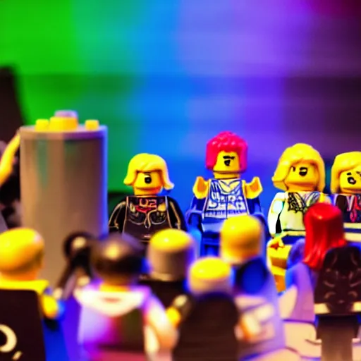 Image similar to Photo of lego minifigures partying at a rave, photography, award winning, 8K