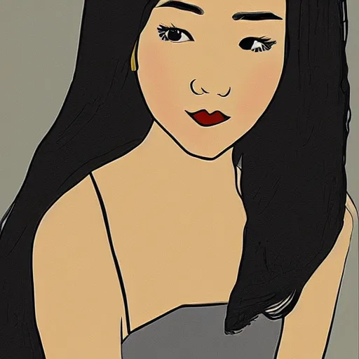 Prompt: Vietnamese rich young woman, drawn in MS Paint