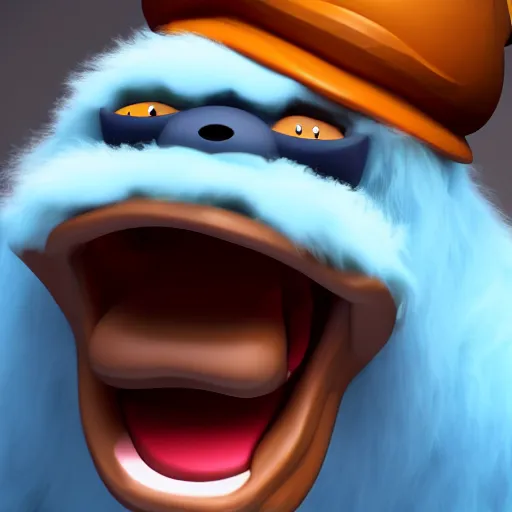 Image similar to yeti king from spelunky 2, 8 k, high definition