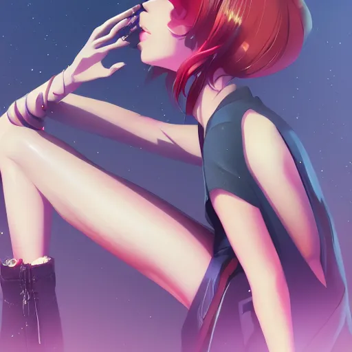 Prompt: a beautiful woman, mall background, 4k, anime key visual, lois van baarle, ilya kuvshinov, rossdraws, artstation