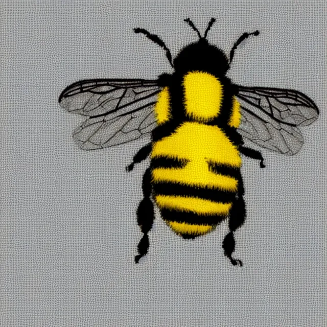 Image similar to bumble bee, pixelated, flying, 4 k