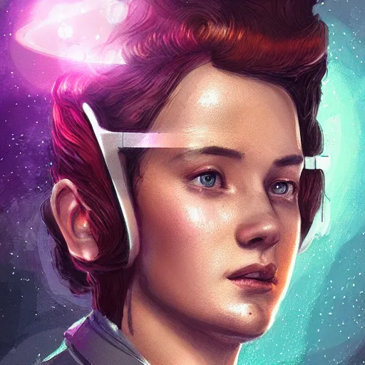 Prompt: Darcy in the futuristic scifi remake of Pride and Prejudice, space atompunk aesthetics, scifi, highly detailed portrait, digital painting, artstation, concept art, smooth, sharp foccus ilustration, Artstation HQ